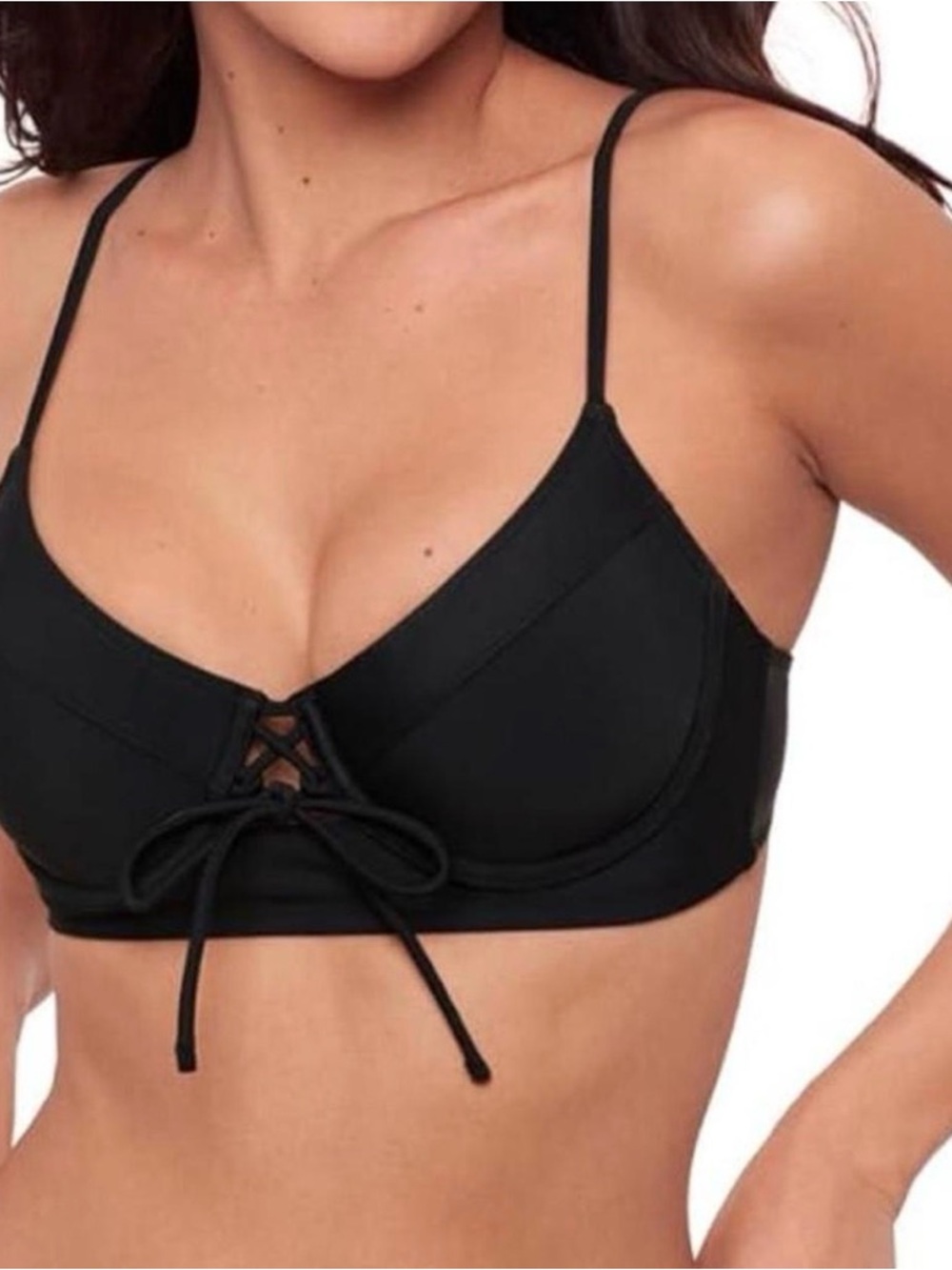 🆕 Sports Illustrated Women's Underwire Laceup Bikini Top -XL